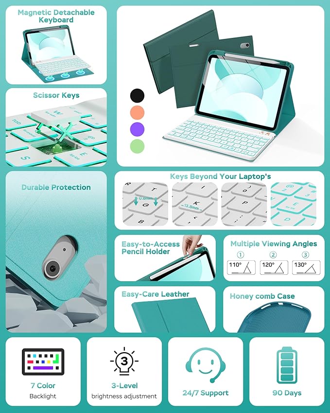 Folio Keyboard Case for iPad 10th Gen 10.9 inch and iPad 11th, Magnetic - Image 3