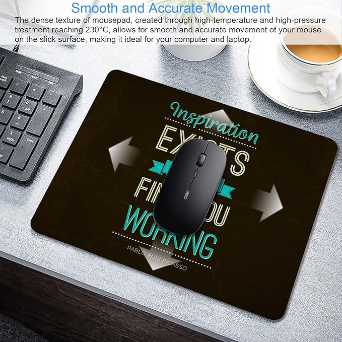 Inspirational Work Quotes Mouse Pad Personalized Design, Non-Slip Surface - Image 3