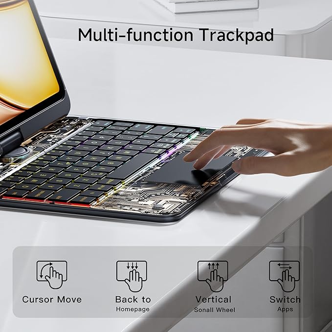 Keyboard Case for iPad 11 inch Pro 4/3/2/1st Gen & 11’’ iPad Air 2025 M3 - Image 4