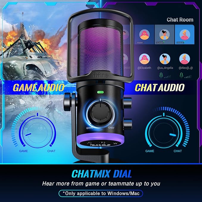 FIFINE Gaming PC Microphone, USB Streaming Microphone - Image 3
