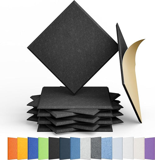 12 Pack Acoustic Panels Self Adhesive Sound Proof Foam, High Density Sound by Amantech