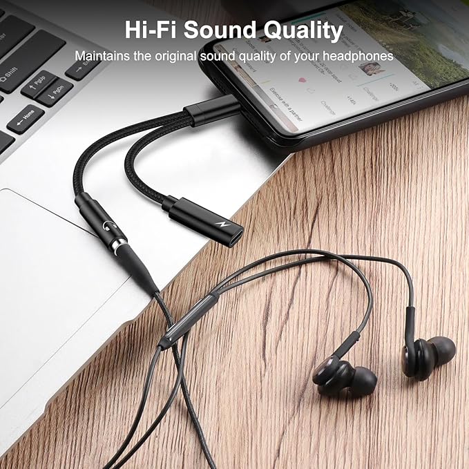 Samsung Galaxy S25 Headphone Adapter, 2 in 1 USB C to 3.5mm Aux Audio Jack - Image 3