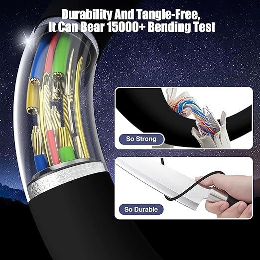 3-Pack Black 3.3FT 60W USB C to USB C Cable, Type C to Type C Cable, Fast - Image 3
