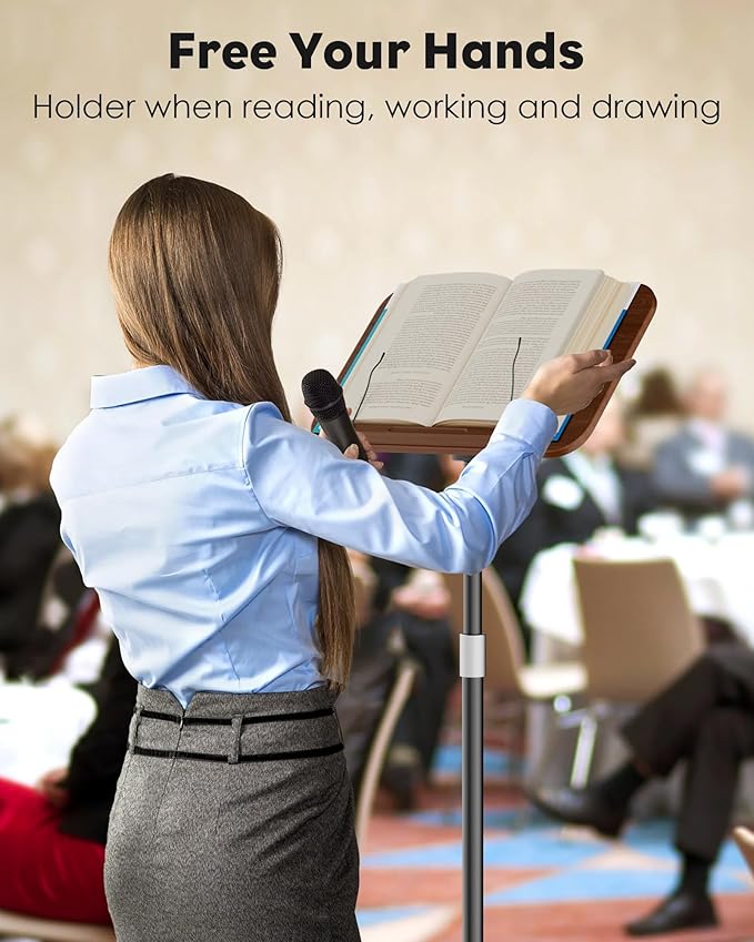 2 in 1 Dual-use Floor Book Stand & Desktop Book Stand, Height Adjustable from - Image 3