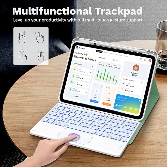 MoKo Touch Keyboard Case for iPad 11th Generation 11 inch 2025, iPad 10th - Image 5