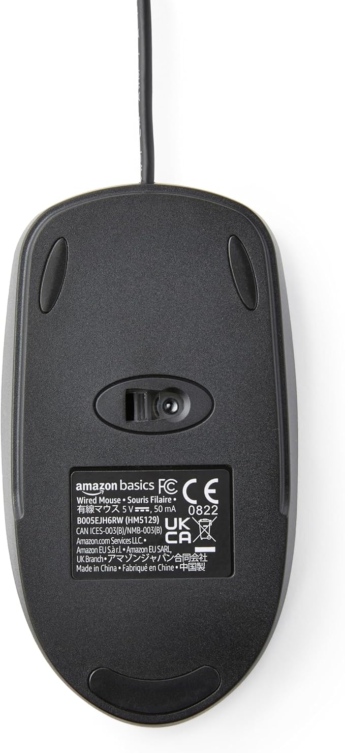 Amazon Basics 3-Button Wired USB Computer Mouse - Image 4