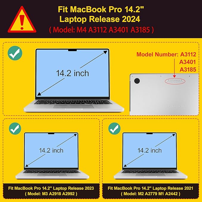 Tuiklol for MacBook Pro 14 Inch Case 2024-2021 Release M4 A3112 A3401 A3185/M3 - Image 2
