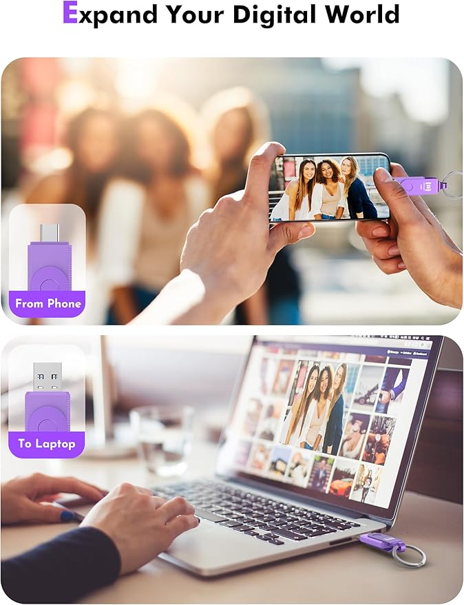 MOSDART 64GB USB3.1 Fast Speed C and A Dual Flash Drive, exFAT Memory Stick - Image 8