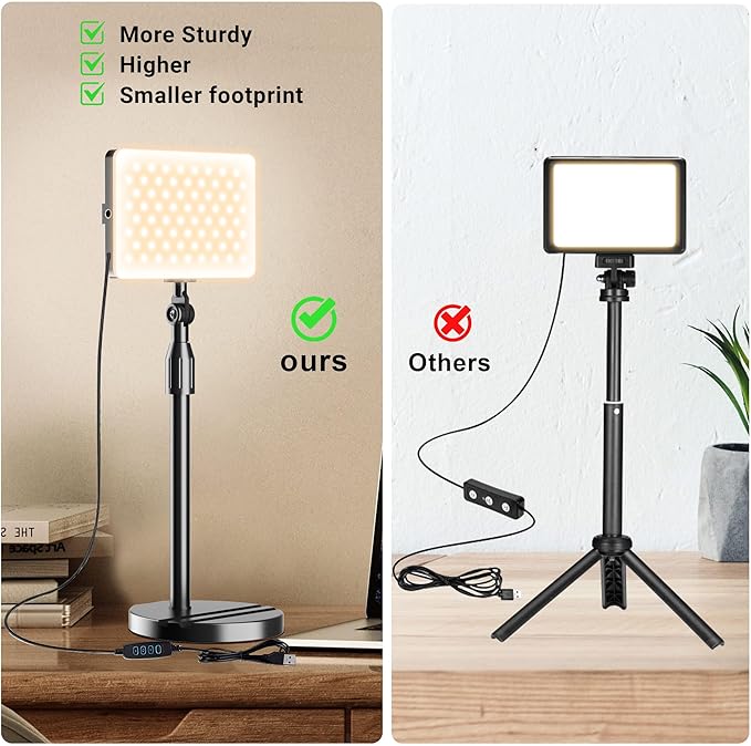 2-Pack LED Video Light with Stand, Home Studio Back Lights, Photo Lights with - Image 3