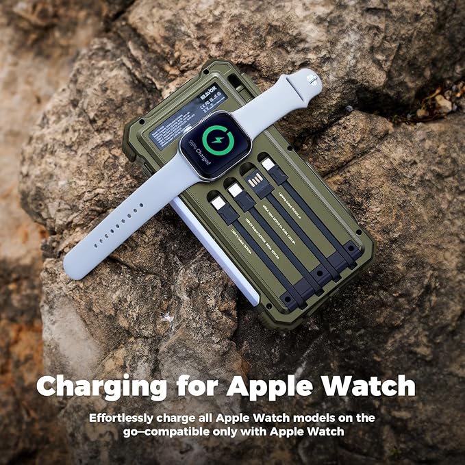 BLAVOR Solar Power Bank 20000mAh/74000mWh Built-in Cables, Wireless Charger - Image 4
