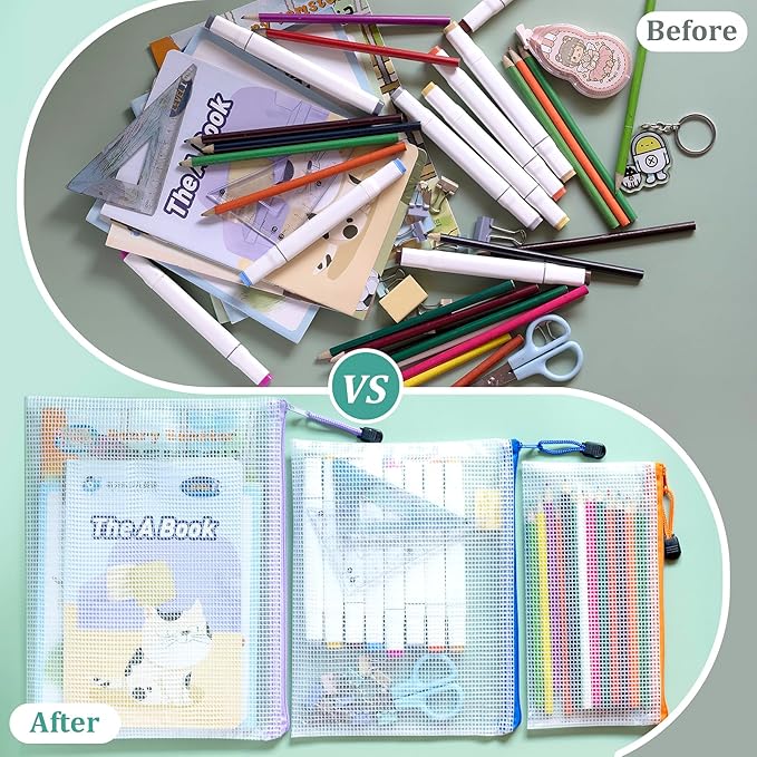 10pcs Mesh Zipper Pouch Bags, 10 Sizes Zipper Bags - Image 4