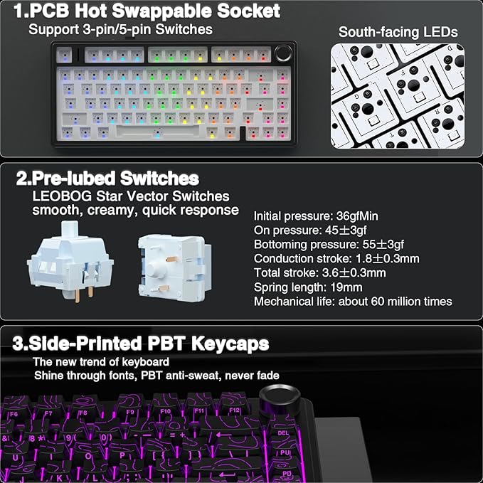 AULA F75 Pro Wireless Mechanical Keyboard - Image 5