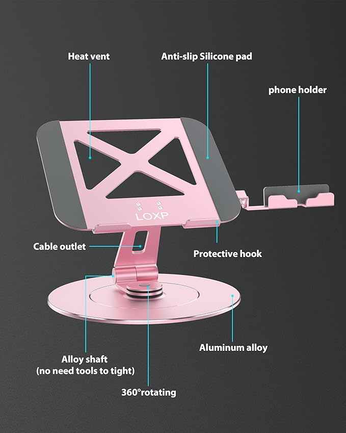 Ultra-Stable Aluminumy Swivel Laptop Stand - Image 4