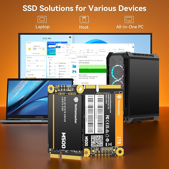 Yottamaster M500 1TB mSATA SSD SATA III 6Gb/s, mSATA Internal Solid State Drive - Image 7
