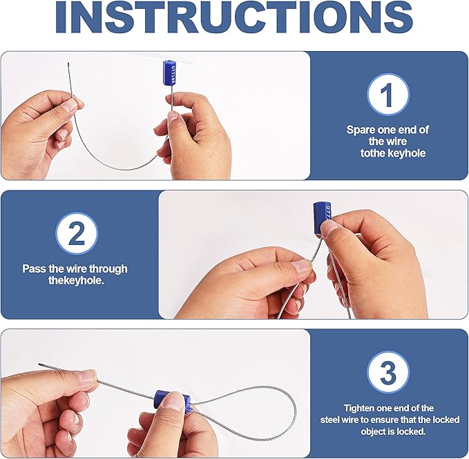 1200 Pieces Security Cable Seals, Metal Number Security Tags - Image 3