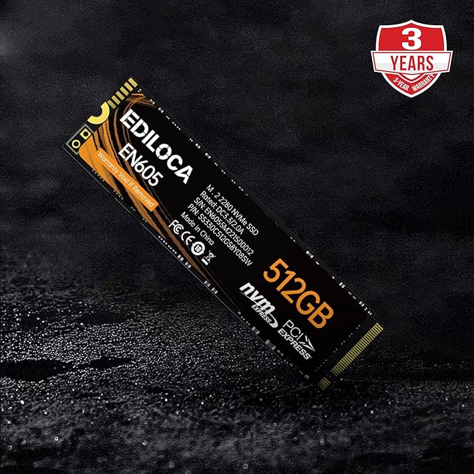 EN605 512GB M.2 SSD, NVMe1.3 PCIe Gen3 x4 SSD TLC, Internal Hard Drive - Image 6