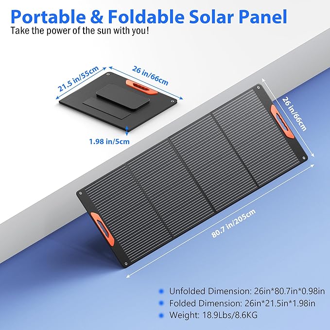 200W Portable Solar Panels for Power Station, 24% High Efficiency, 200 Watt - Image 5