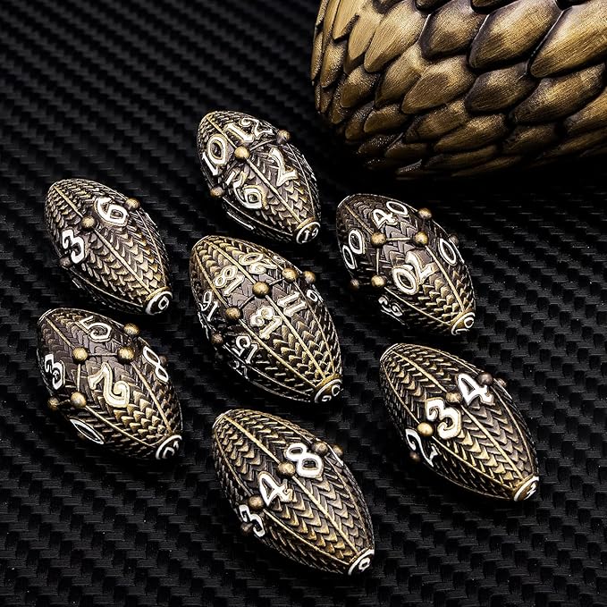 ARUOHHA DND Metal Dice Bronze Dragon Egg Dice - Image 5