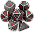 Haxtec Ancient Silver Metal DND Dice Set D&D 7PCS Large Rounded Antiue Iron RPG by HaxtecDice