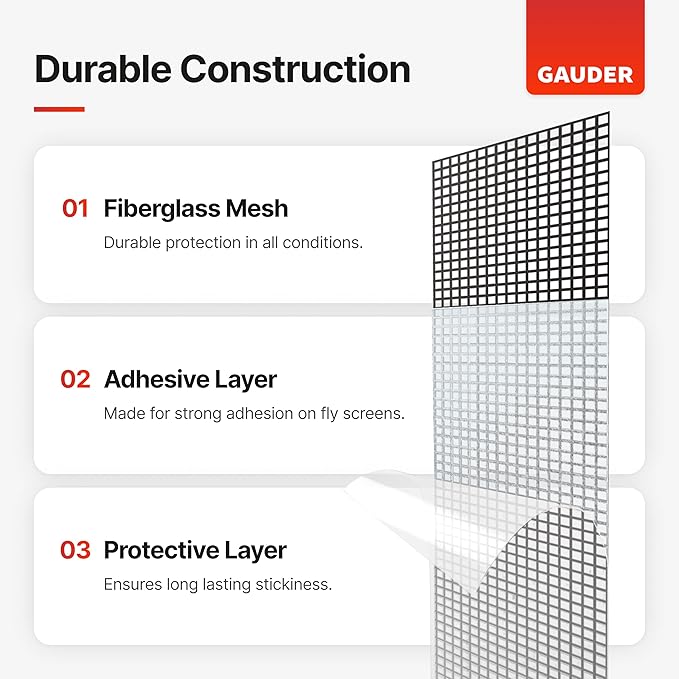 GAUDER Fly Screen Repair Patches - Image 3