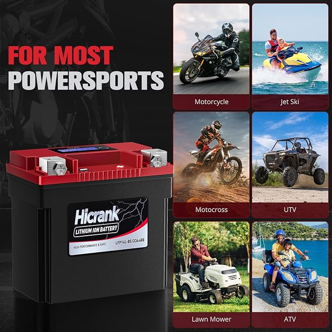 YTX14L-BS Lithium 12V 8Ah 480CCA LiFePO4 Motorcycle Battery, Powersports Battery - Image 7