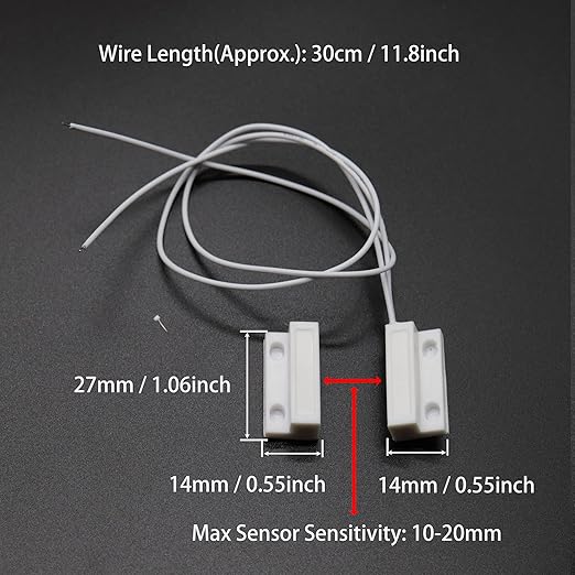 Magnetic Reed Switch NC Surface Mount Wired Door Window Contact Sensor - Image 2