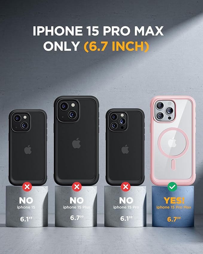 Miracase Magnetic for iPhone 15 Pro Max Case 6.7'' Full-Body Military Drop - Image 7