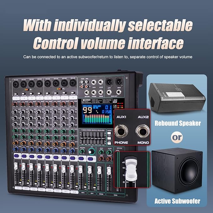 GF8 Pro Multi-Function 8-Channel Bluetooth DJ Sound Console - Image 8