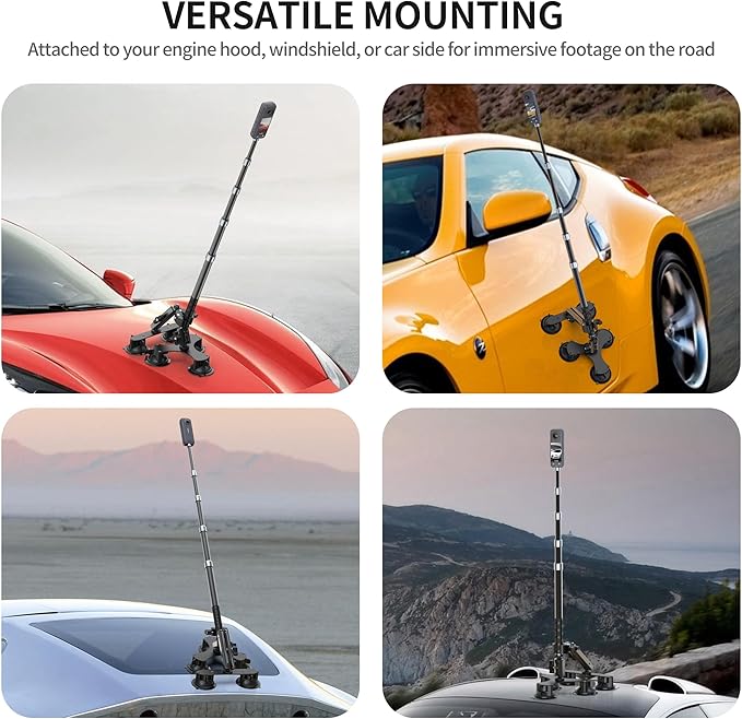 Suction Car Mount for Insta360 x5/X4/X3/X2/GO 3/ONE/GoPro Max-59 Lockable - Image 6