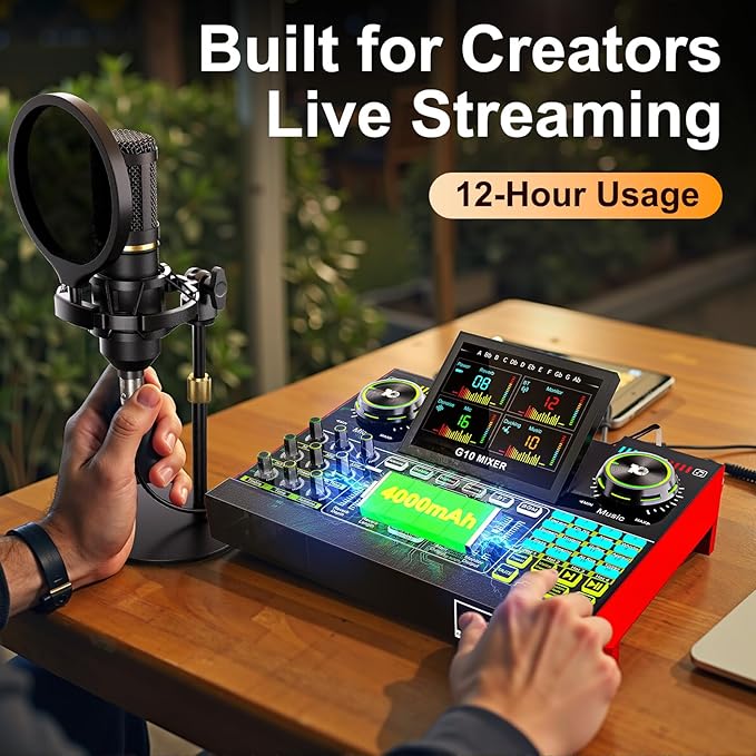 Audio Mixer, Sound Board for Pc/Phone Live Streaming Singing Gaming, Sound - Image 9