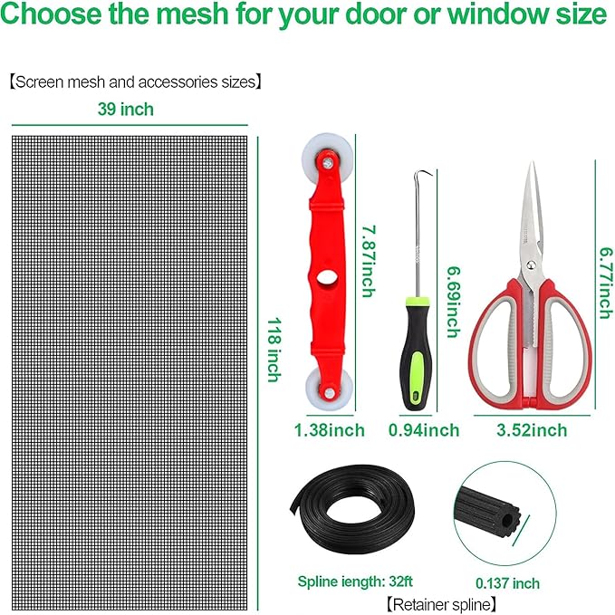 QWR Pet Proof Window Screen Replacement Kit, Patio and Windows. - Image 3
