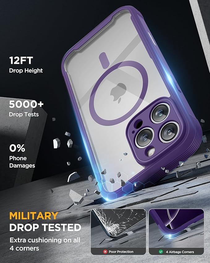 Miracase Magnetic for iPhone 16 Pro Case Full-Body Phone - Image 5