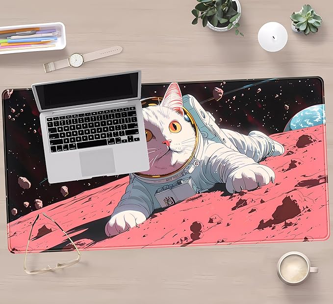 Cat Desk Mat Full Desk Mouse Pad Gaming Mat XXL, Fun Desktop Mats Computer - Image 5