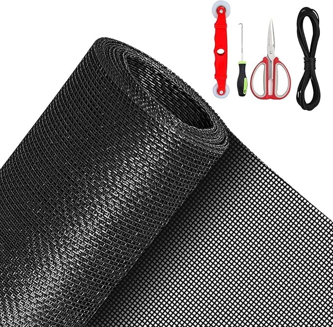 QWR Pet Proof Window Screens and Screen Door Replacement Kit, Patio and Windows. by Unknown