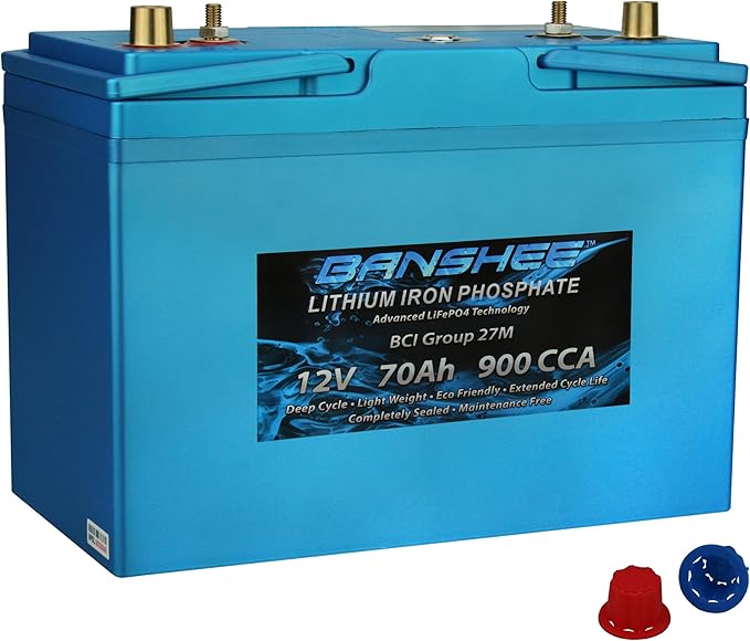Deep Cycle Lithium Ion Marine Battery Group 27 Dual Terminal Replaces Optima by BansheePremiumMotorsportsBatteries