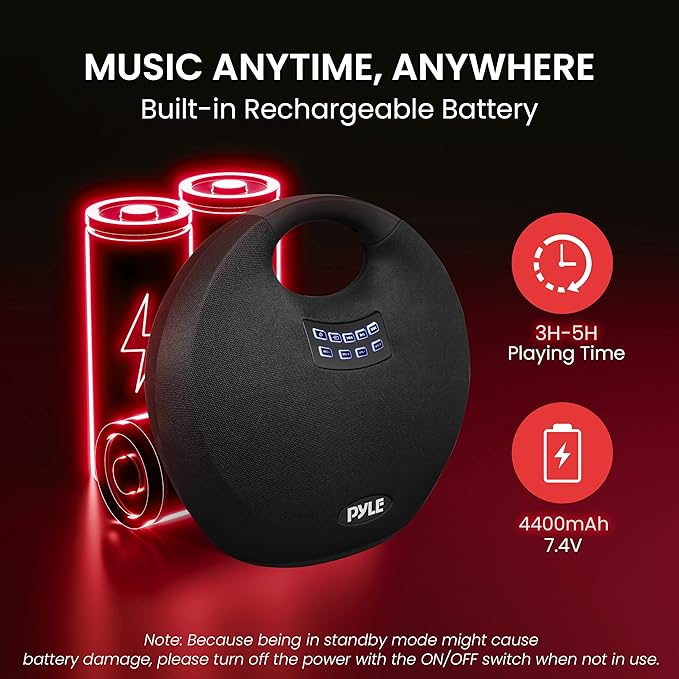 Pyle Wireless Portable Bluetooth Speaker, - Image 5