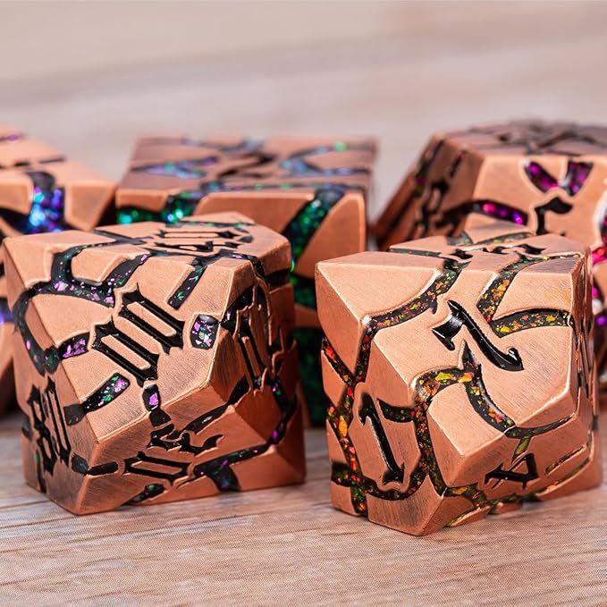 DND Metal Dice Set, Polyehdral Dice Set - Image 5