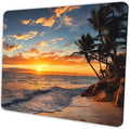 Sunset Beach Mouse pad with Tropical Ocean Landscape and Non-Slip Rubber Base by Shalysong