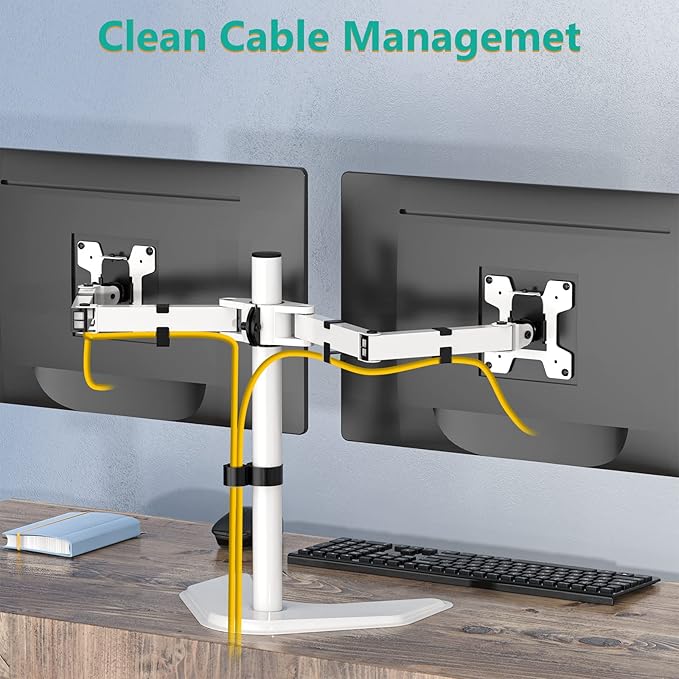 WALI Dual Monitor Stand, Free Standing Desk Mount - Image 7
