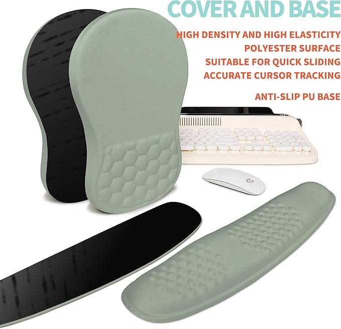2-in-1 Ergonomic Set, Wave Rise Keyboard Wrist Rest and Massage Bulge Slope - Image 6