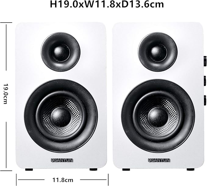 SW208 3" Active Bluetooth 5.0 Bookshelf Speakers – 60W Carbon Fiber Speaker Unit - Image 2