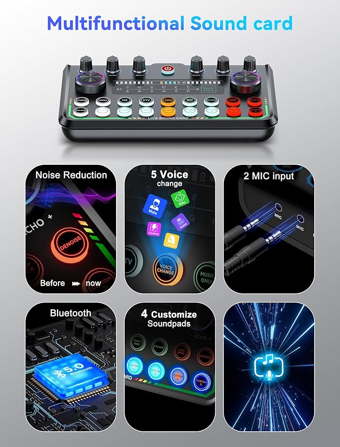 SINWE USB Audio Interface for Smartphone & PC: Plug-and-Play Live Sound Card - Image 3