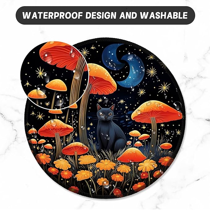 ITNRSIIET Round Mouse Pad with Stitched Edge Premium-Textured Waterproof - Image 5