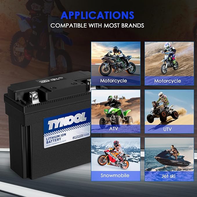 TYKOOL 51913, Digital Readout, High Performance Lithium Phosphate Motorcycle - Image 5