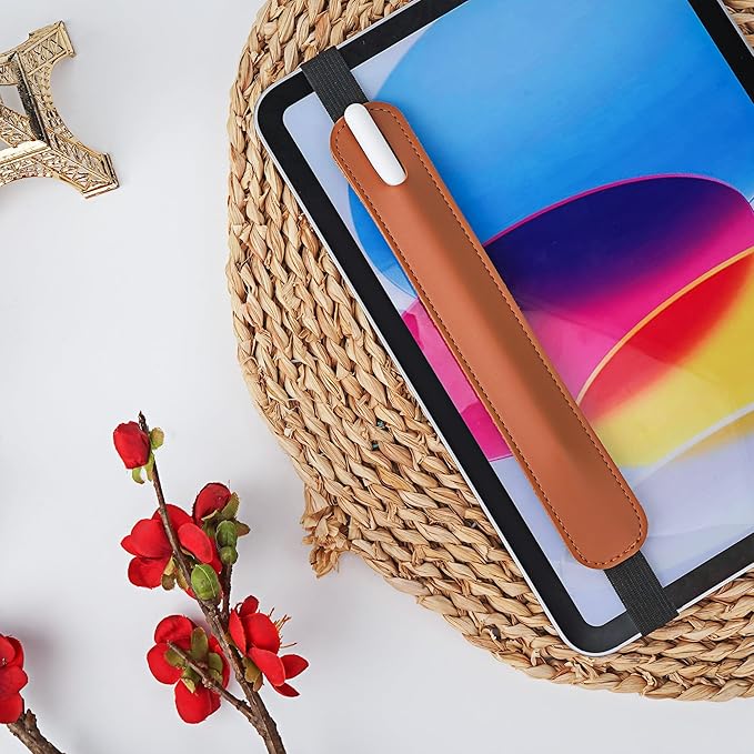 Vegan Leather Elastic Band Stylus Holder, Capacitive Pen Case - Image 5