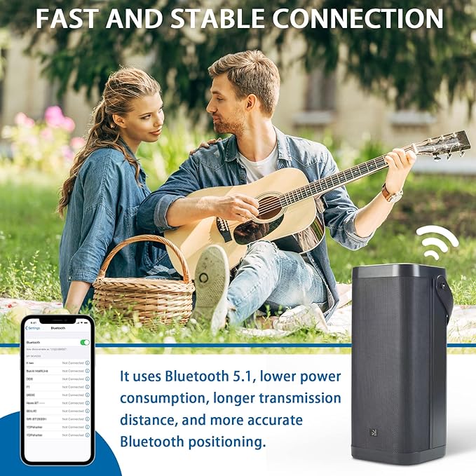 Bluetooth Speakers, KONEX 65W Portable Wireless Speaker, 3-Way System - Image 3
