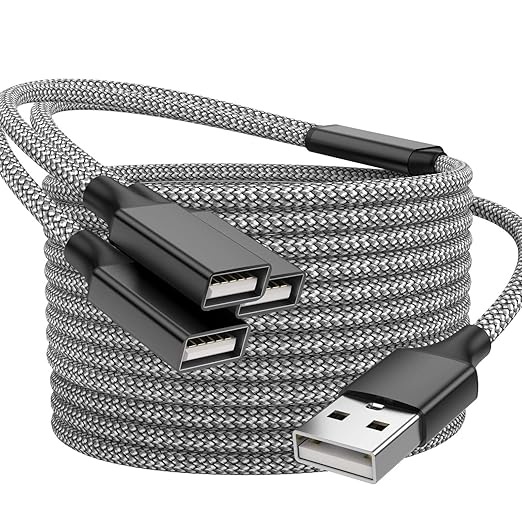 6.6FT USB A Male to 3 Female Extension Cable, USB Splitter 1 in 3 Out Support by Unknown