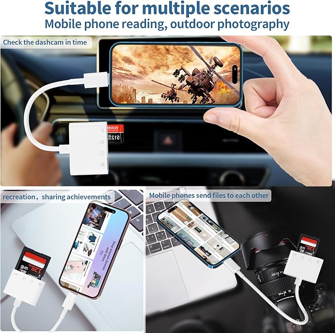 USB-C SD TF Memory Card Reader, 3-in-1 Type-C to SD/TF/USB OTG Camera Adapter - Image 3