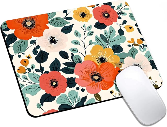 Mouse Pad, Cute Floral Pattern Flower Mouse Pads by HUOCAIREN