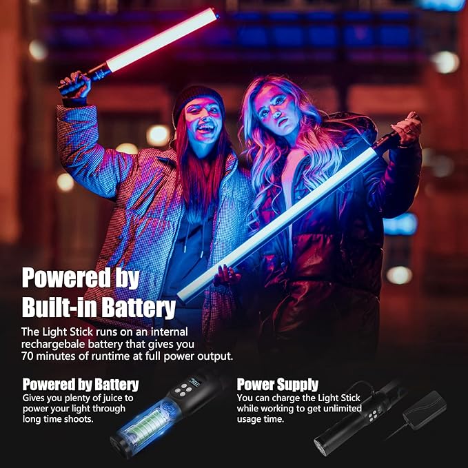 Mettlelite LS800C RGB Light Stick and Mettlelite SPL210C LED Video Light Full - Image 4